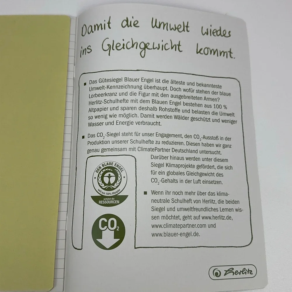 Herlitz x.book Schulheft A4 Notebook Set of 3 Lineatur 27 Blue‎ Recycled Paper